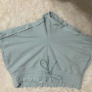 Mint green cuff legged high waisted ruffle waisted sweatshirts